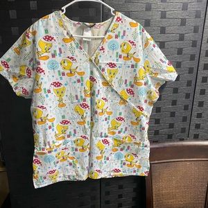 Christmas Looney tunes tweety bird scrub top